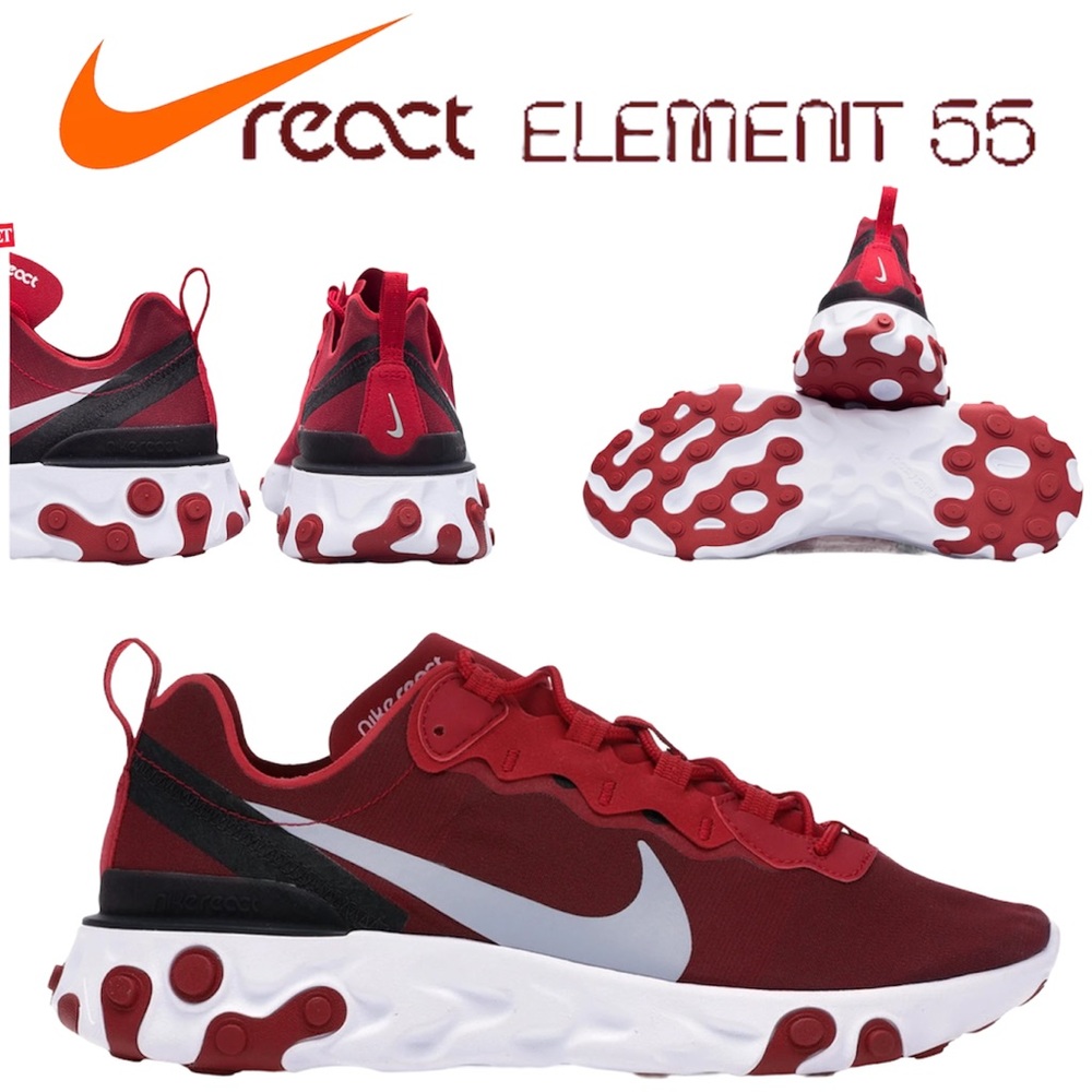 Nike React Element 55 Gym Red Men’s Size 10.5 New